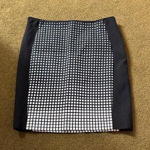 White House Black Market Black & White Grid Pencil Skirt